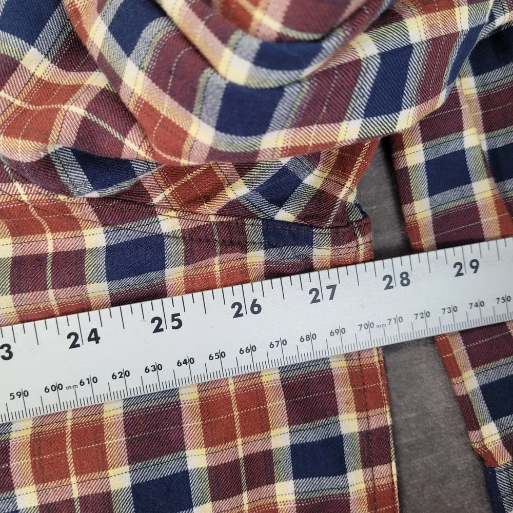 Levis Mens XXL Western Plaid‎ Long Sleeve Snap Button Shirt Red Blue New